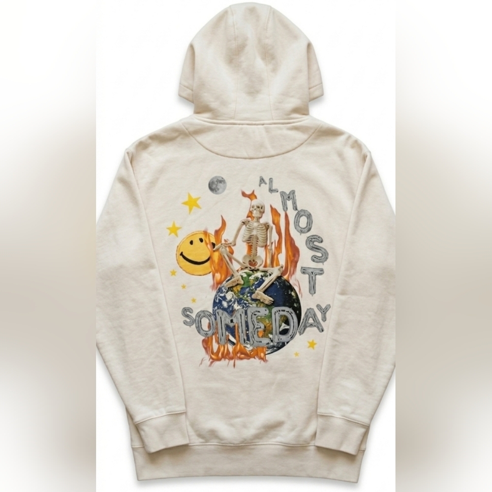 Almost Someday Hoodie Revival Apocalyptic Grunge Skeleton Flame Oversize